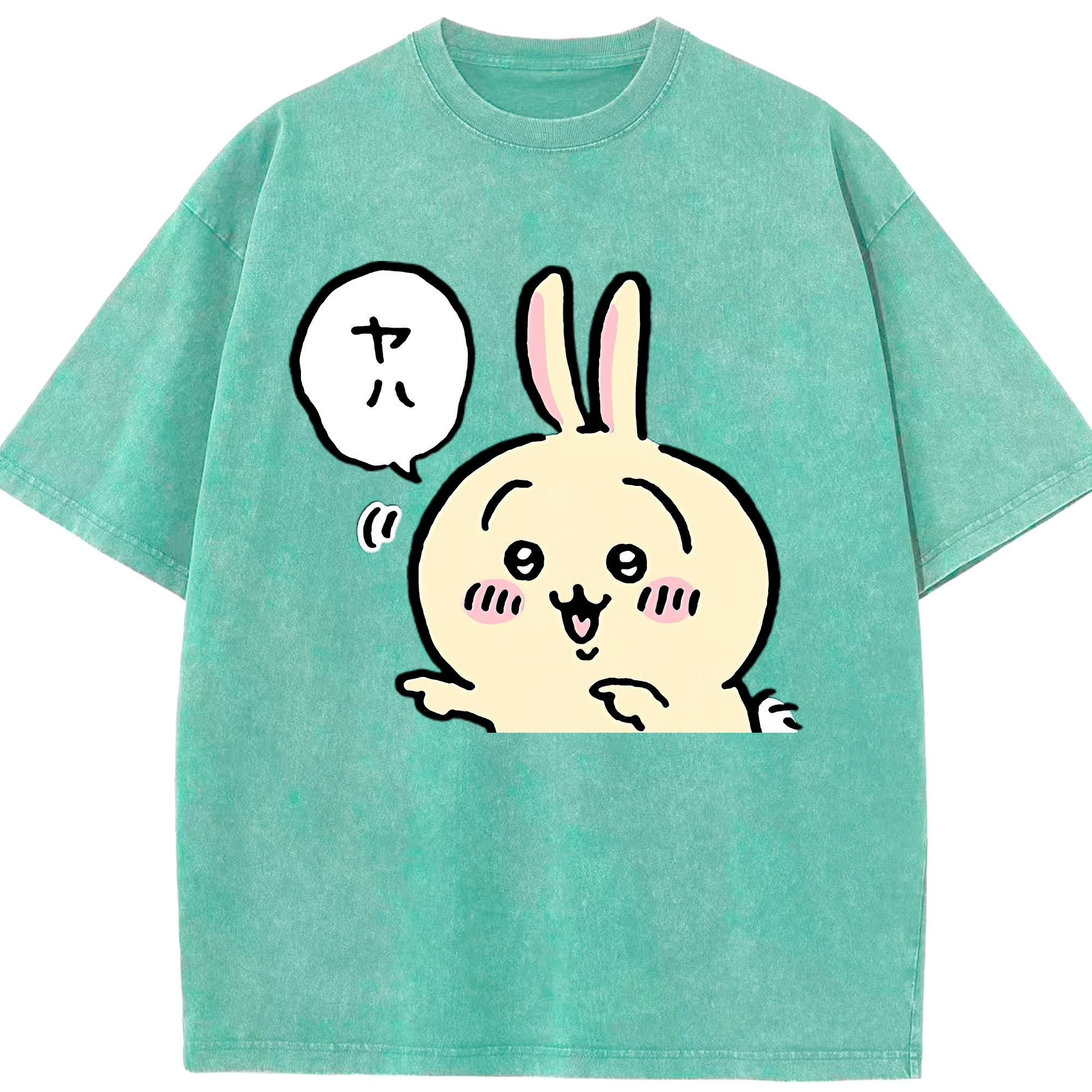 （画像用） ちいかわ うさぎ Chii-kawa usagi 綿100% ヴィンテージ風 半袖Tシャツ（フロントプリント）